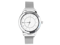 Reloj De Moda Para Mujer Con Brazalete Y Manecillas De Acero Inoxidable Con Luz Nocturna, Color Blanco.