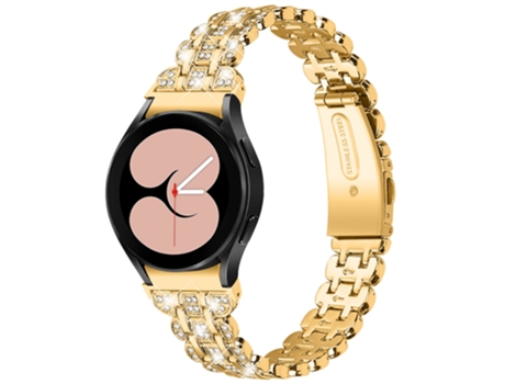 Correa de acero inoxidable decoración de diamantes de imitación con cierre para Samsung Galaxy Watch4 Active 40mm/44mm/Watch4 Classic 42mm/46mm - d...