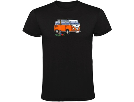 Camiseta de Hombre KRUSKIS Hippie Van Climbing Negro (L)