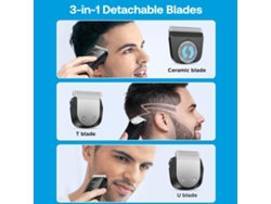 2026-glaker Cortadora De Pelo Inalámbrica 2 En 1 Para Hombres Con 10 Protectores Y Cuchillas Desmontables Kit De Afeitado Ideal Para Barberos Y Hogar