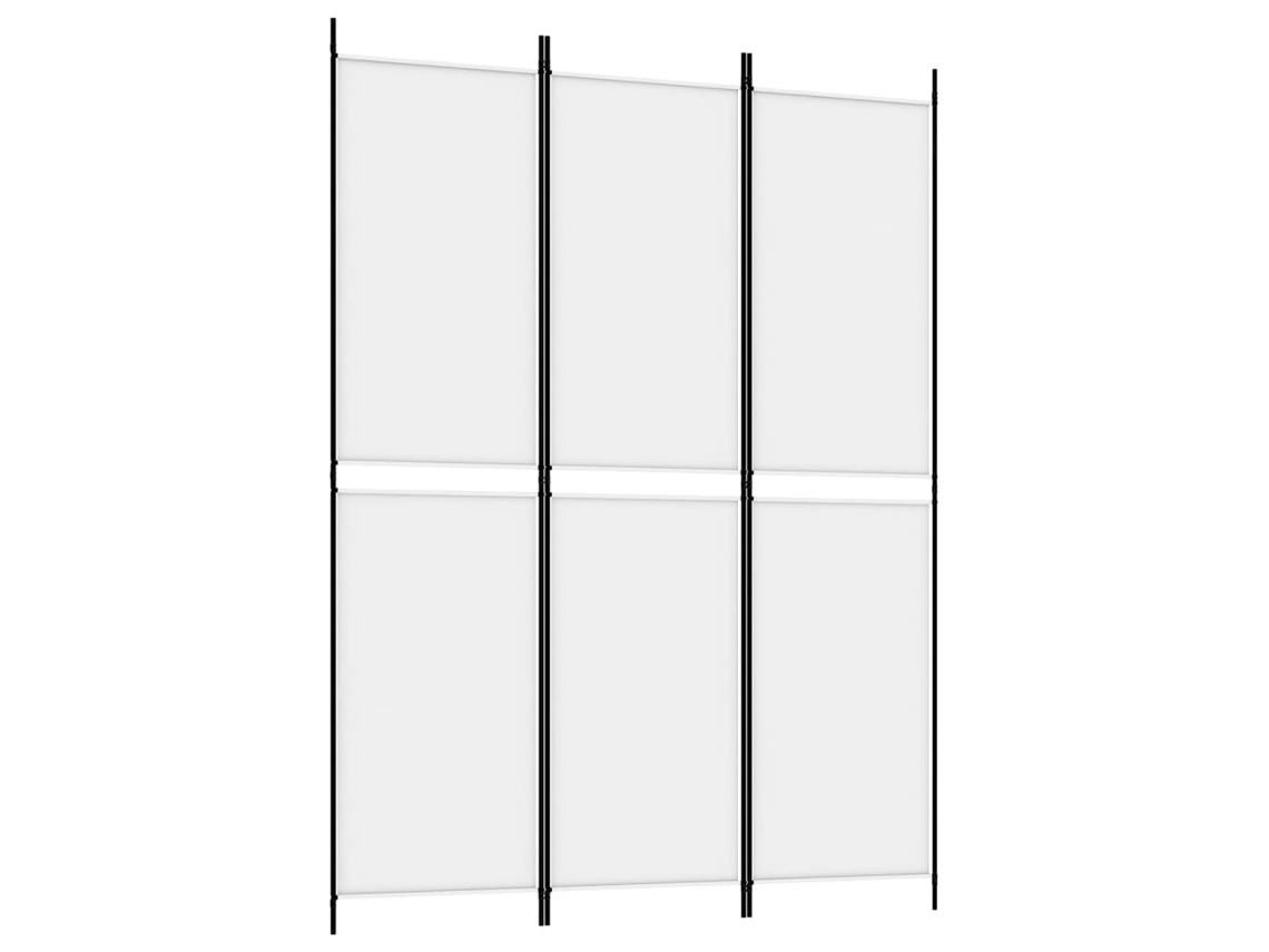 Biombo separador de ambientes, 3 paneles, 150 x 200 cm, tela blanca y planchado, Dec030740