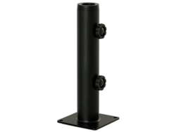 Base de soporte para sombrilla de suelo de cemento de 34-48 mm, 4 tornillos de bloqueo, 12x12x30 cm, color negro.