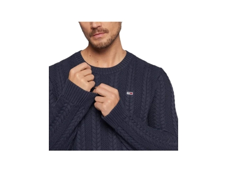 Camiseta de Hombre TOMMY JEANS Dunkelblau Cable Azul (M)