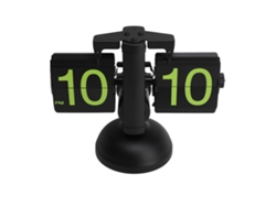 Reloj de mesa Baok de estilo europeo retro, fabricado en acero inoxidable 304, automático y mecánico, para salón, con bisel negro y números verdes.