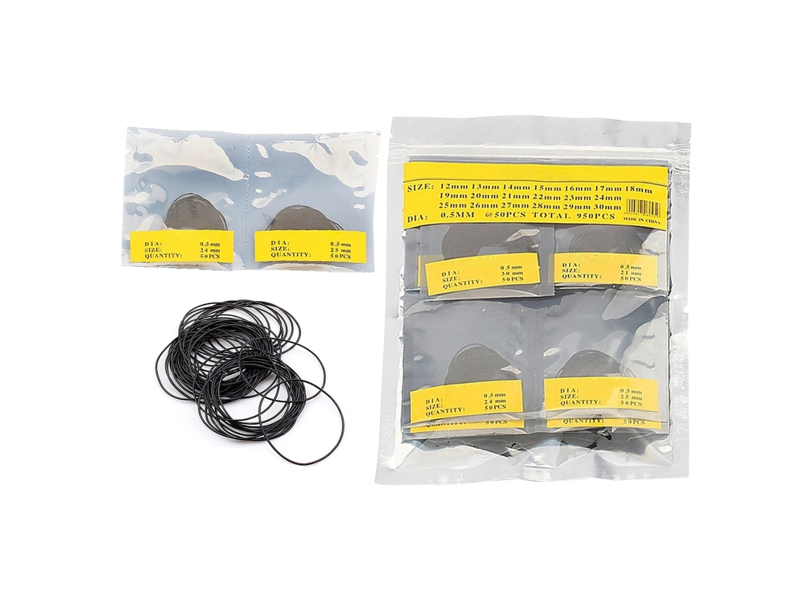 Juego De 950 Juntas Tóricas De Goma Para Sellado De Relojes, 12-30 Mm, 0,5 Mm, Para Reparaciones Caseras.