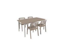 Noa160-Viento Conjunto Silla-Mesa Interior Exterior 4+1 Arena GARBAR