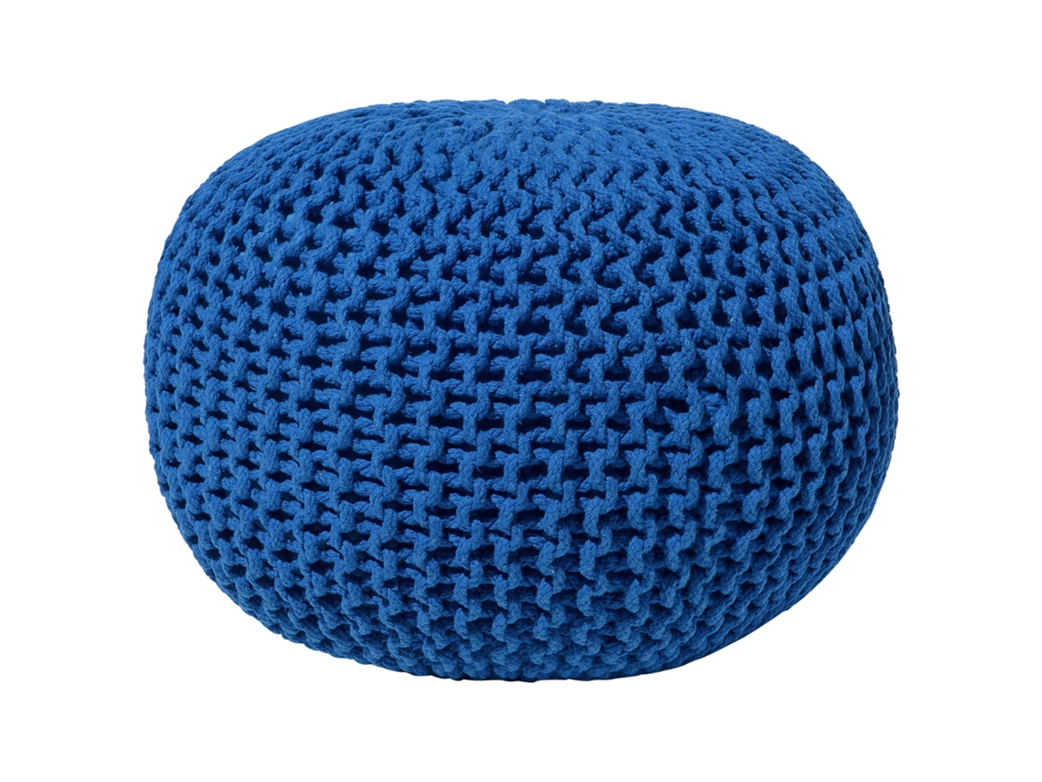 Otomana decorativa BELIANI Conrad de Algodón Azul 50x50x35