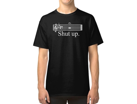 Camiseta ROCKINSTONE Shut Up Music Notation With Hold Algodón para Hombre (3XL)