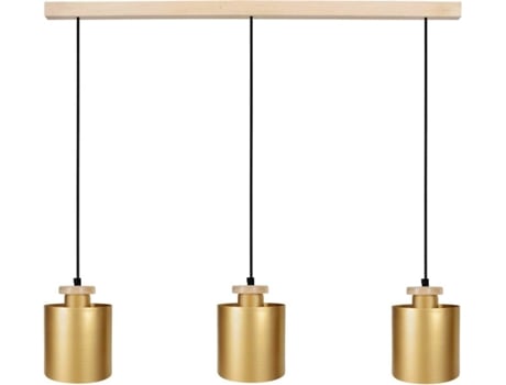 Lámpara de Techo TOSEL Uzibuze 3 Bombillas (Dorado - E27 - Máx. 40W - Metal)