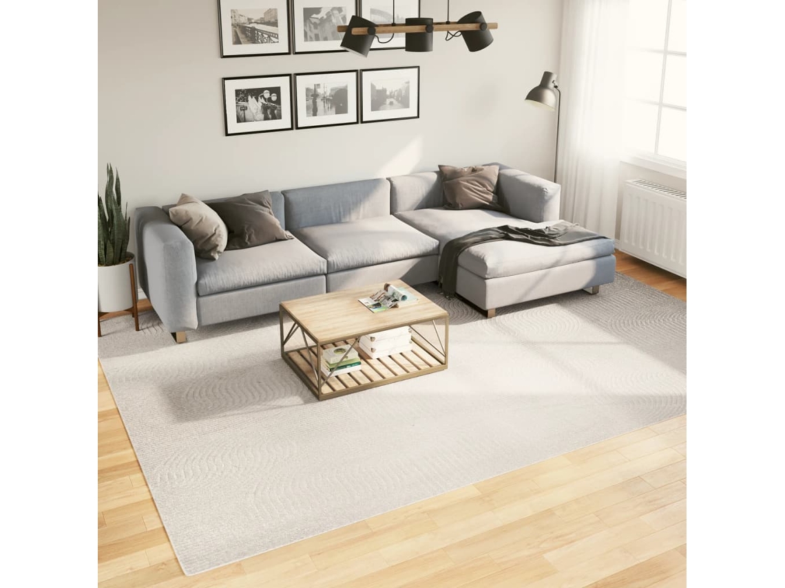 Alfombra De Pelo Corto Look Escandinavo Iza Crema 240x340 Cm