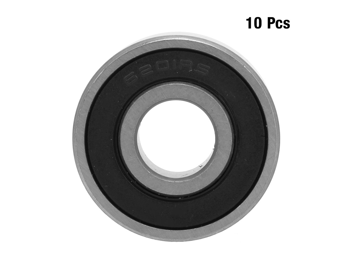 2026velora-10 Piezas Rodamientos De Bolas De Ranura Profunda 6201-2rs 12x32x10mm Sellados De Goma Doble Lado Acero