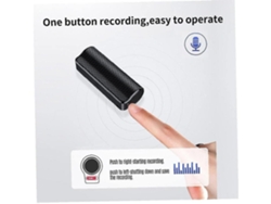 Mini Grabadora De Voz Digital Activada Por Voz Reproductor Mp3 Recargable Usb De 8 Gb Negro YEMAESRE