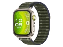 Bracelete Para Huawei Watch Fit 4 Pro / Fit 4 / Fit 3 - Nylon Trançado Ondulado - Fecho De Velcro Verde Militar