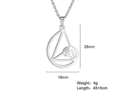 2026-colgante De Espiral De Fibonacci Triángulo Proporción Áurea Geometría Acero Inoxidable Collar Choker Mujer Joyería Elq 45-50cm Color Acero B
