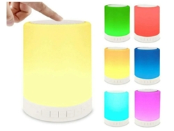 Altavoz Bluetooth, luz nocturna, altavoz LED, estéreo, sensor táctil, luz nocturna, lámpara de noche, lámpara regulable, Bestvite