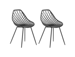 Conjunto de 2 cadeiras de jantar em estilo escandinavo BELIANI Canton de Material sintético Preto 46x52x86