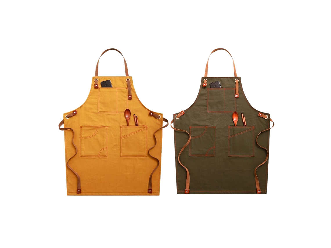Delantales De Cocina De Lona Ajustables Con Grandes Bolsillos, Resistentes, Talla M A Xxl, 2 Unidades