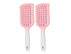 2 Cepillos De Pelo De Uso Dual Húmedo/seco Hueco Para Secado Rápido Reducir Estática Masajear Scalp