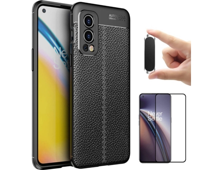 Kit Funda, Protector de Pantalla y Soporte Magnético Oneplus Nord 2 Rugged Leather 8837 8837 Negro