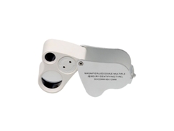 Lupa de joyería LED iluminada de 60x (12 mm) y 30x con lente de aumento de doble enfoque.