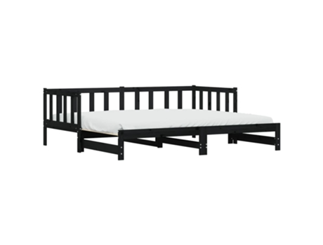 Sofá cama nido VIDAXL madera maciza de pino negro (90x190 cm)
