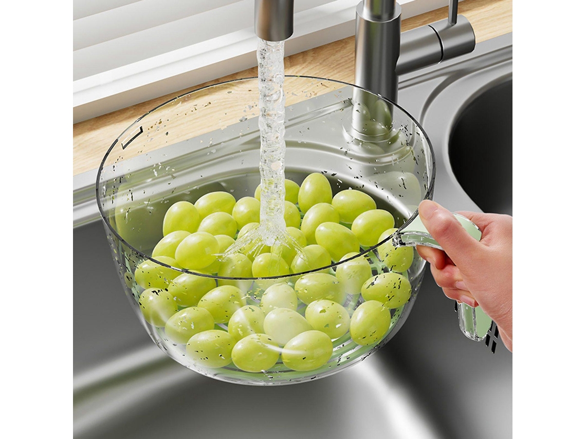 Cesta escurridora multifuncional para lavar alimentos, recipiente para almacenar arroz, verduras y frutas en el refrigerador.