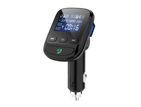 Bluetooth Car Kit Manos libres Transmisor FM inalámbrico AUX Audio Car MP3 Player 1.4 pulgadas Pantalla grande QC3.0 Carga rápida (Negro) ENZONS