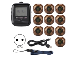 Sistema De Localización De Restaurantes Receptor Móvil Negro + 10 Receptores De Localizador Inalámbrico Mahogany Gold Sistema De Localizador Inalámbrico Sistema De Llamada De Restaurante