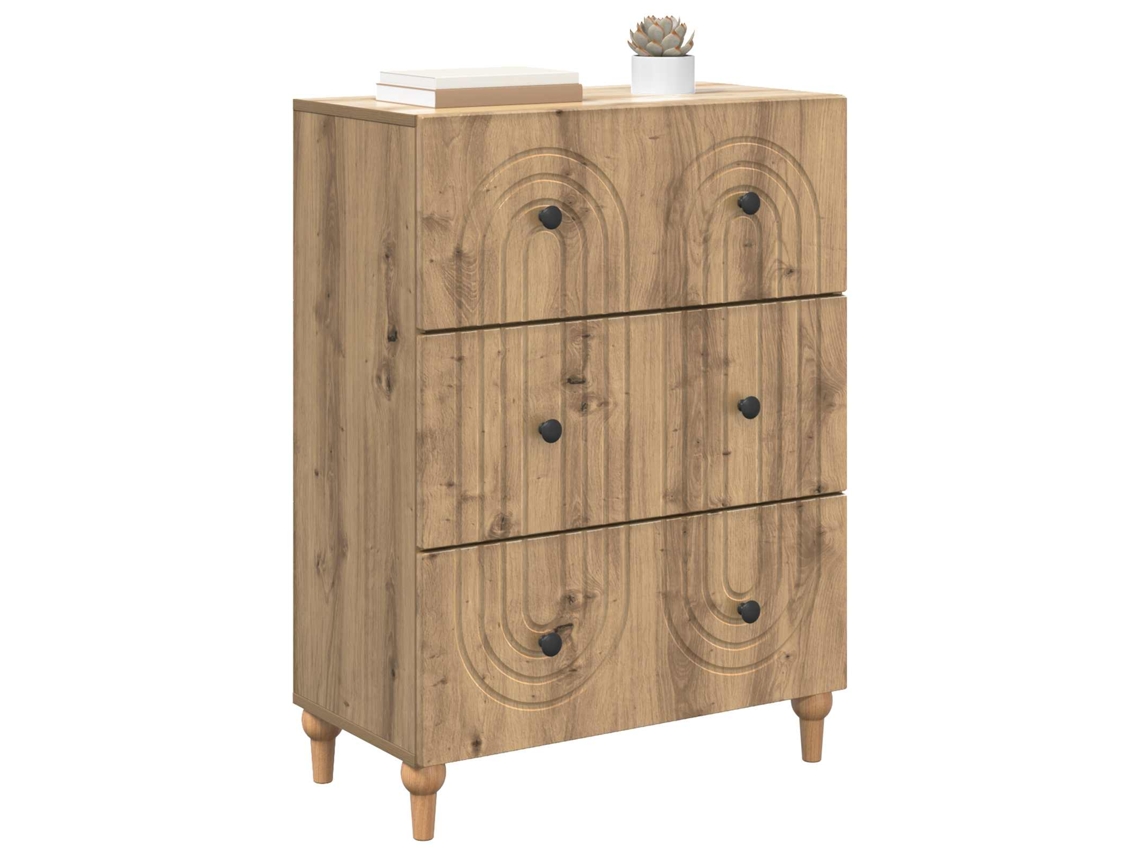 Maison Exclusive - Cajonera Roble Artesanal 66 X 34,5 X 90 Cm Madera De Ingeniería