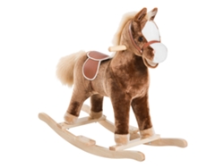 Caballito Balancín De Madera, Juguete De Peluche Para Niños, 74x33x62cm, Marrón.