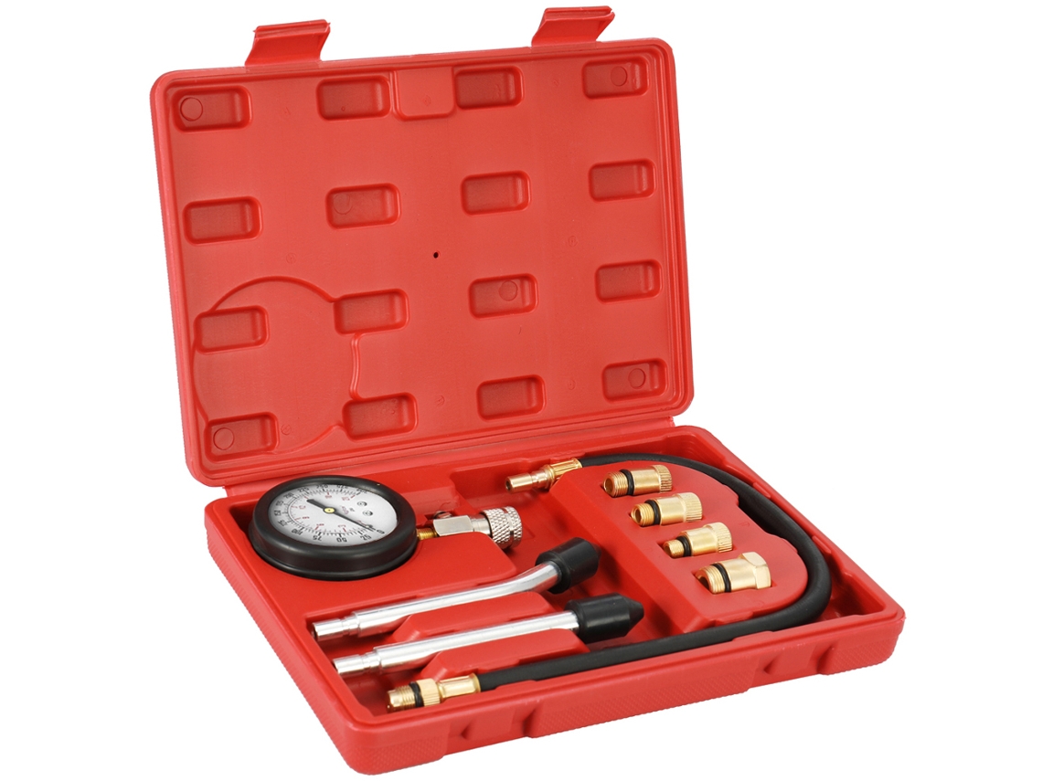 Probador De Presión De Cilindros Para Motores De Gasolina De Automóviles, Rango De 0 A 300 Psi, Con Estuche De Transporte.