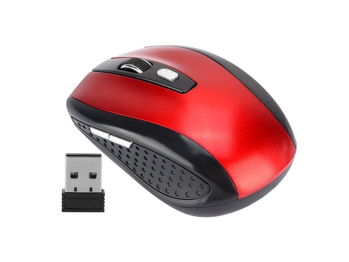 Rato Sem Fio 6d 2.4g 1200dpi Usb Ultra Fino Ergonomico Com Posicionamento Óptico Para Laptop Vermelho