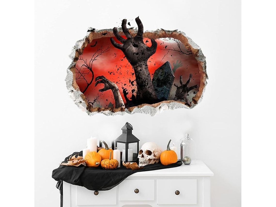 2026-calcomanías De Halloween Removibles 3d Para Pared, Decoraciones De Halloween Adhesivas Para Dormitorio