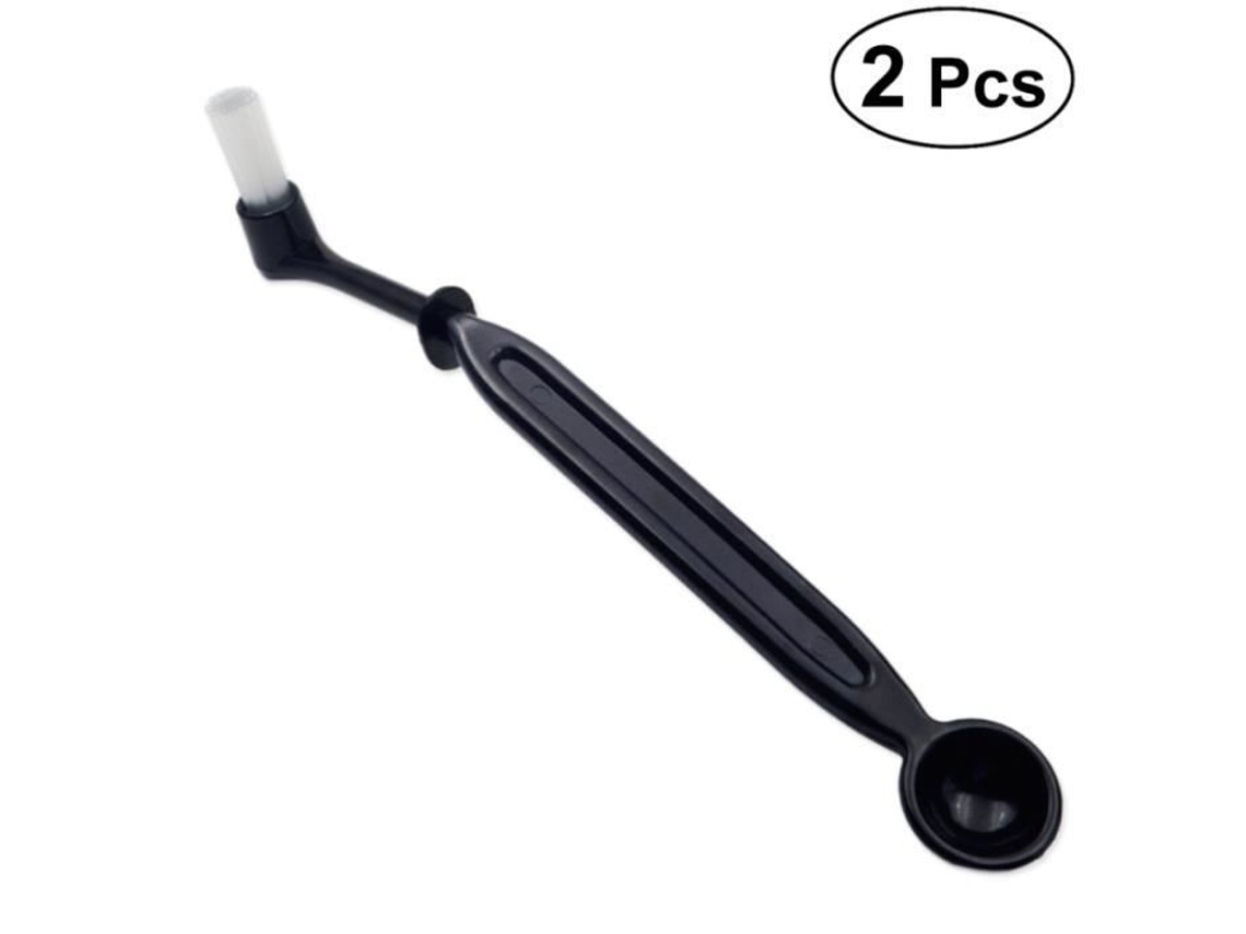 Cepillo de limpieza práctico y duradero de nailon desmontable para cafetera de 2 piezas para cocina y hogar