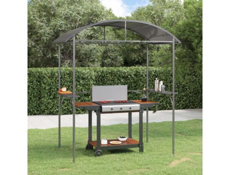 Cenador barbacoa estante lateral acero antracita 220x115x230 cm VIDAXL