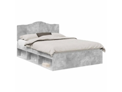 Maison Exclusive - Estructura De Cama Concreto 140 X 190 Cm Madera De Pino Macizo