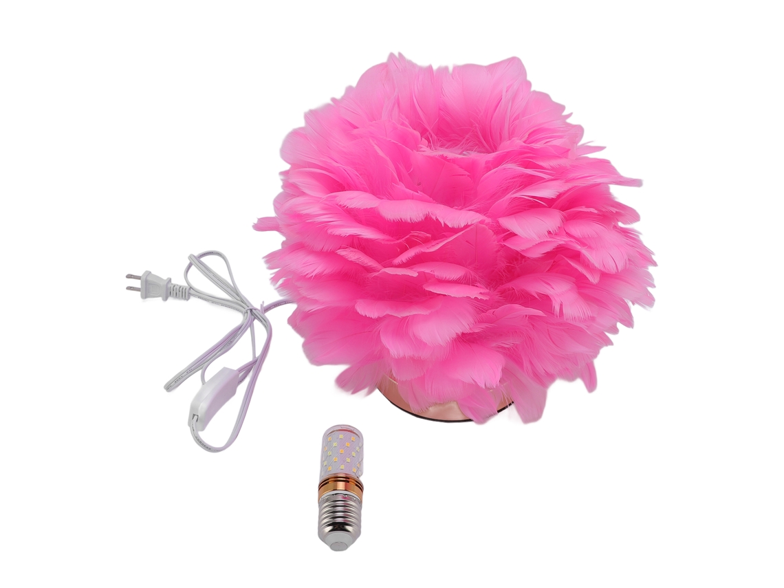 Lámpara de noche Plume E27 2026, moderna, decorativa, rosa intenso, para sala de estar, dormitorio, bodas.