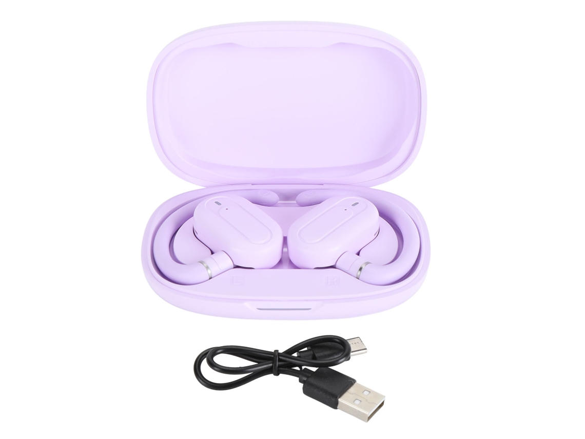 Fone de condução óssea Mali IPX7 à prova d'água com gancho para exercícios, roxo
