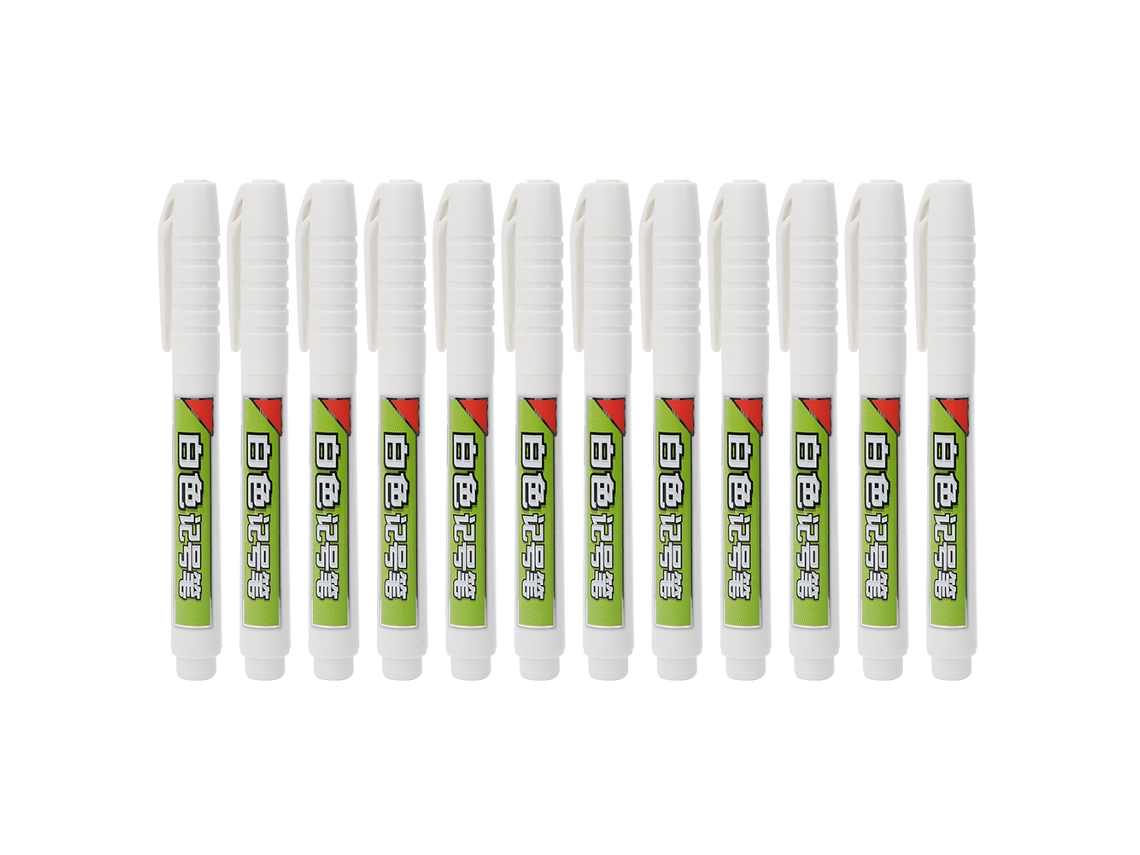 12pcs Marcador De Pintura Blanco Marcador De Aceite Fino Útiles Escolares Y De Oficina