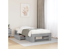Estructura De Cama Madera De Ingeniería Gris Sonoma 100x200 Cm
