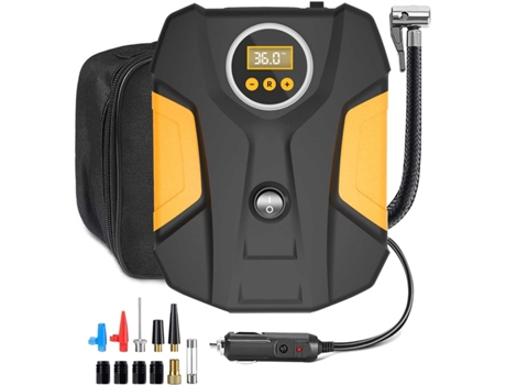 Compresor de aire para inflar neumáticos de automóvil bomba de inflado rápido para neumáticos de automóvil de 12 V con ventilador incorporado cilin...