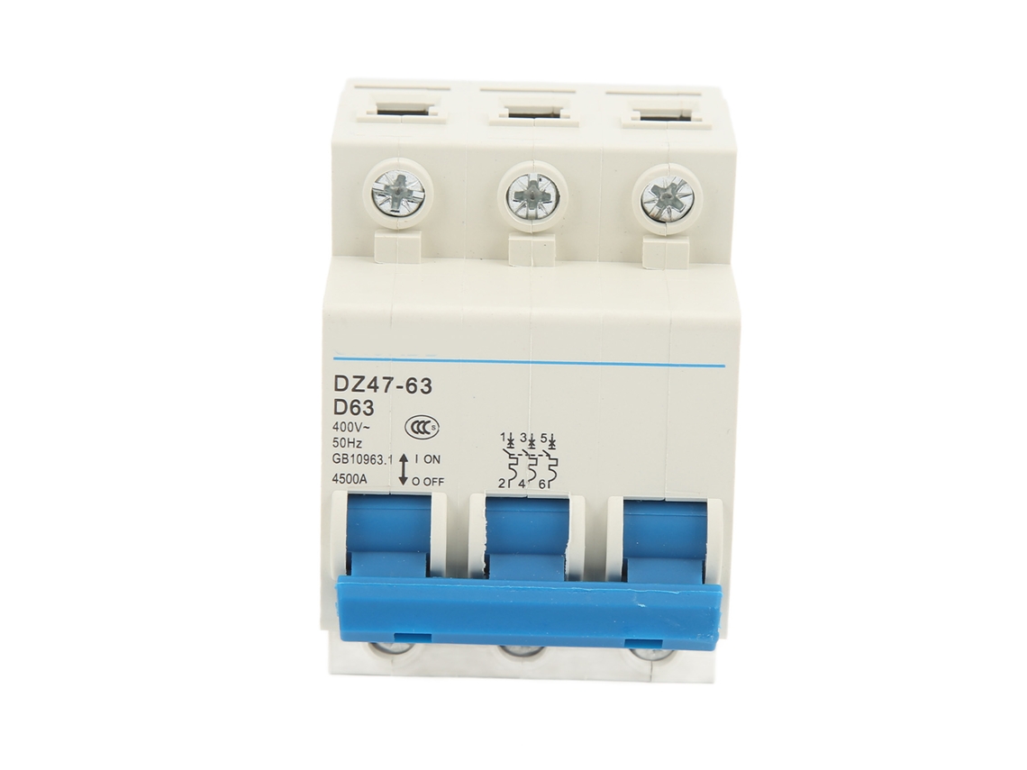 Disyuntor Mcb 3p 63a 4500a 400v Para Montaje En Riel Din Para Protección Eléctrica En El Hogar/oficina.