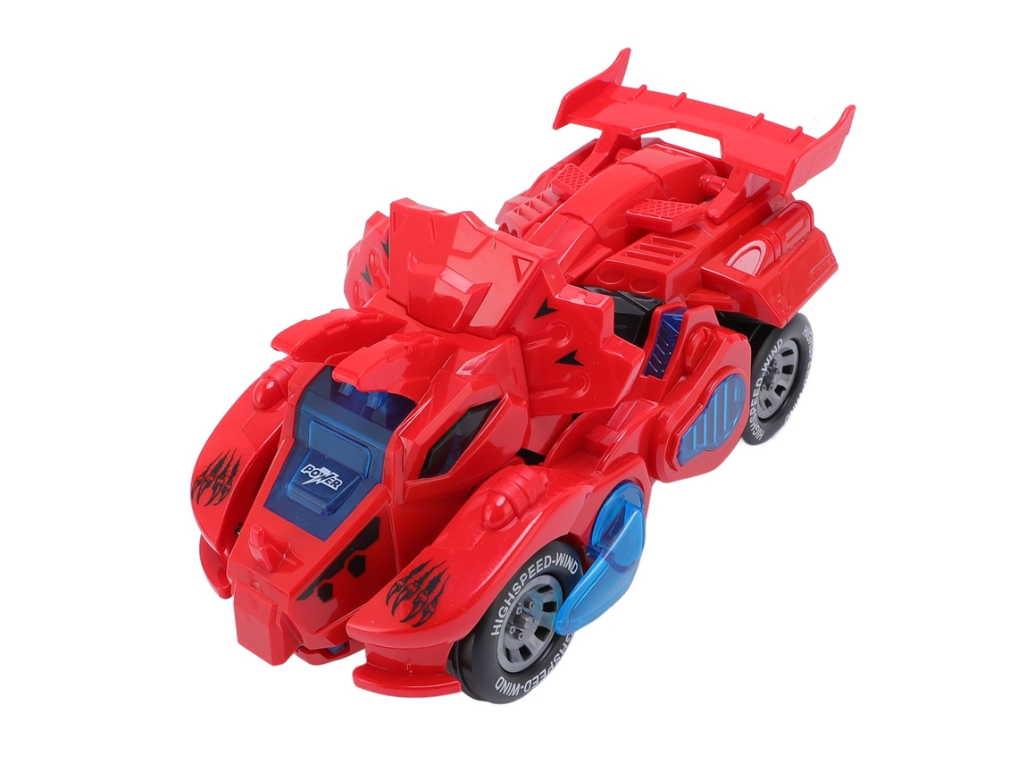 Ats-juguete De Transformación Dinosaurio Coche Eléctrico Con Luz Y Música Para Niños Toddlers Rojo