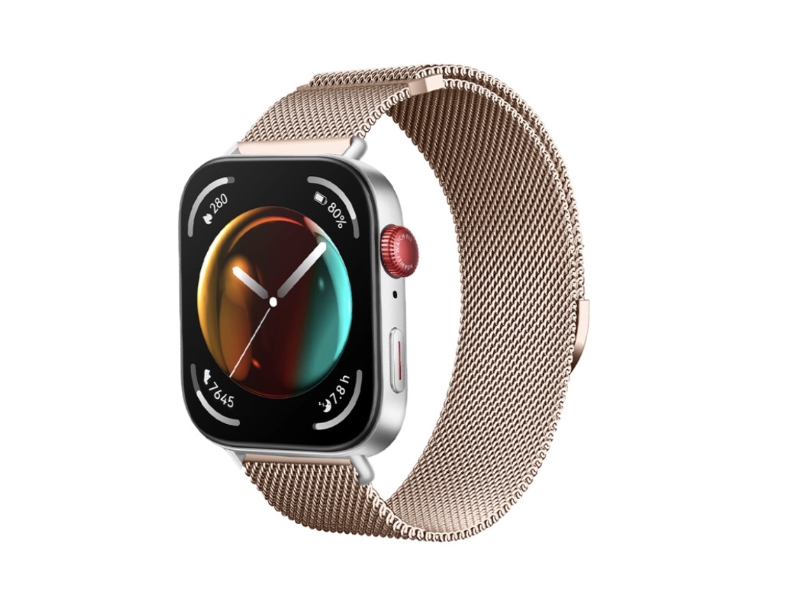 Pulseira Milano De Ouro Champanhe, Compatível Com O Watch Fit 3/4 Pro, Pulseira De Luxo