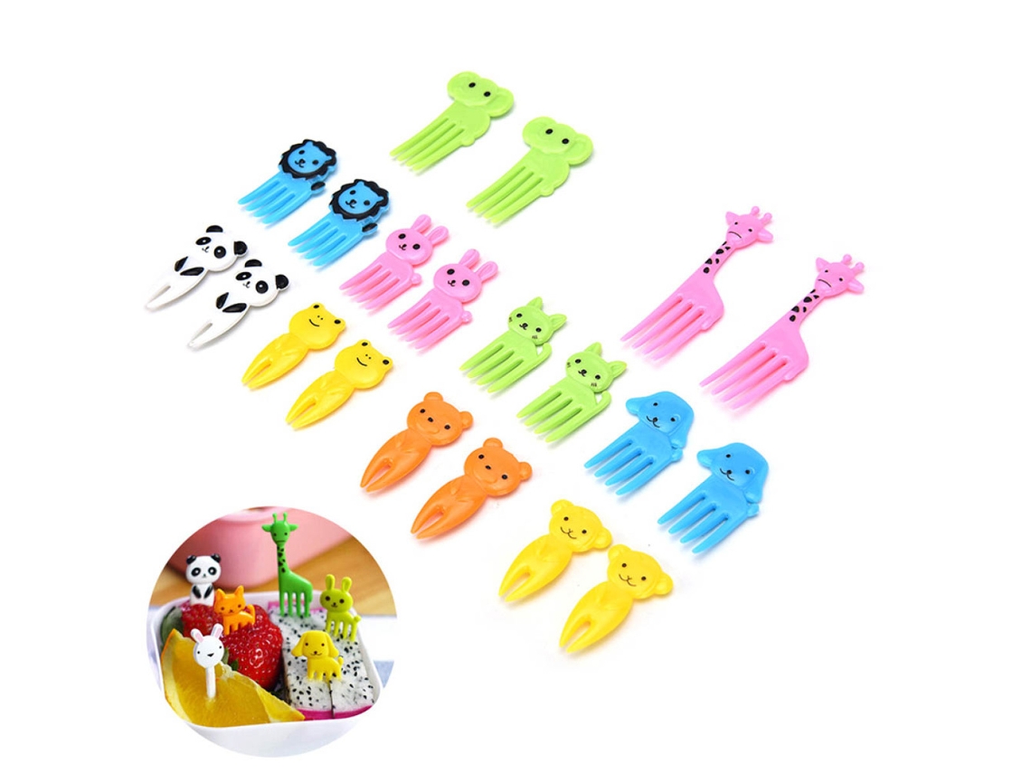 Tenedores para frutas con forma de animal - 20 piezas RNEMITERY