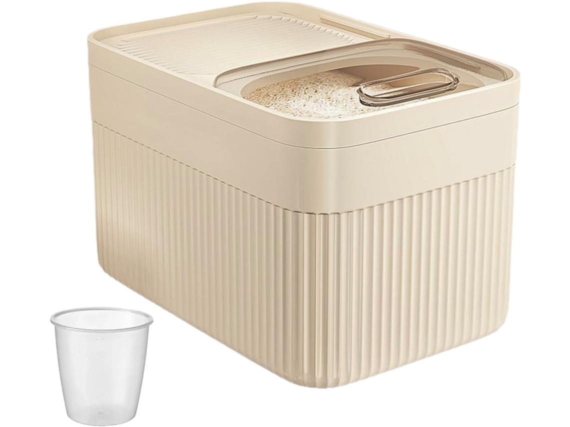 Caja De Almacenamiento Hermética Para Arroz, A Prueba De Polvo Y Con Taza Medidora, Recipientes