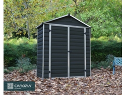 CANOPIA Claraboya Caseta de Jardín de Policarbonato 90X185X217 cm Gris Oscuro