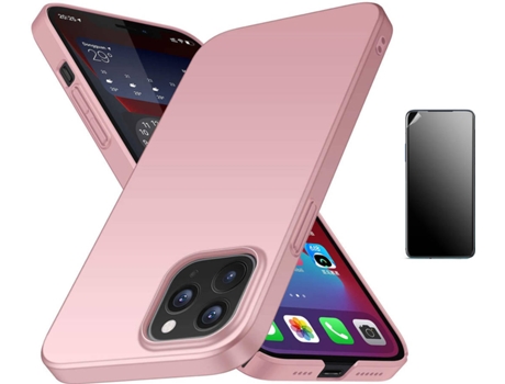 Kit Carcasa y Protector iPhone 12 Mini Ultimatte, Turtleshell Rígido Rosa