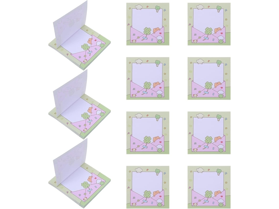 Paquete De 30 Blocs De Notas Adhesivos Con Diseño De Trébol, 7,6 X 7,6 Cm.