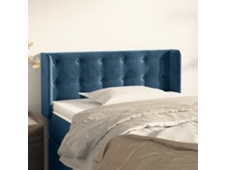 Cabecero De Terciopelo Azul Oscuro 83x16x78/88 Cm